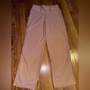 Cream button elegant pants woman size L